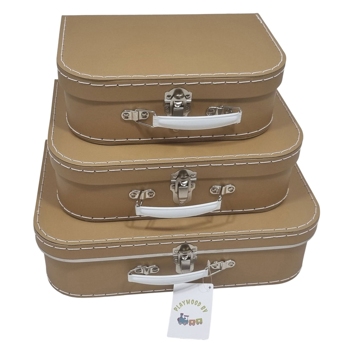 Playwood pap kuffertsæt brun, 3 stk.