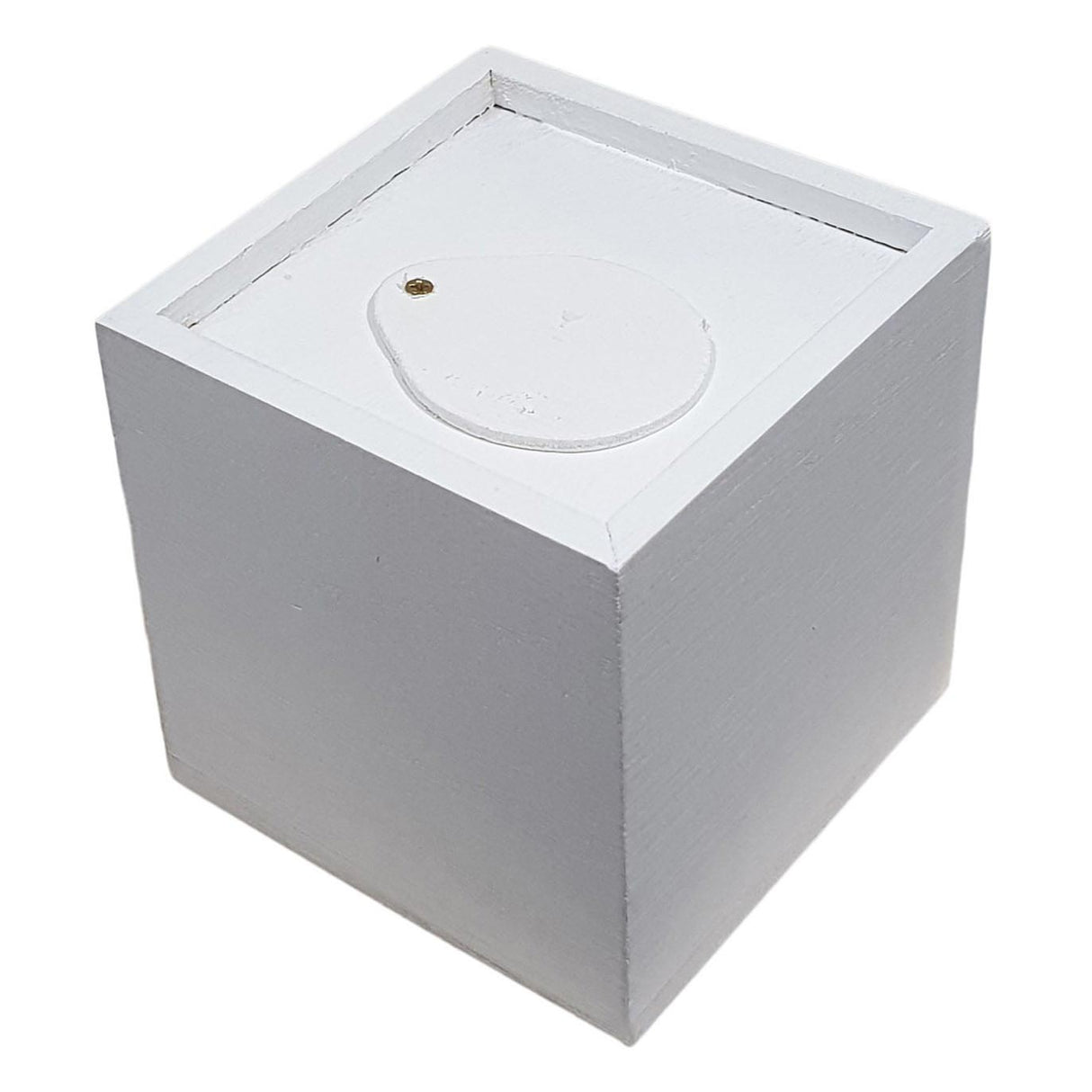 Creativ company træsparegris firkantet - hvid - l 8,7 cm x b 8,5 cm x h 8,6 cm