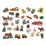 Playwood houten noppenpuzzel boerderij extra groot - 32st.