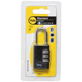Yale 1065197 - hængelås 28mm aluminium sort std | 6 stk