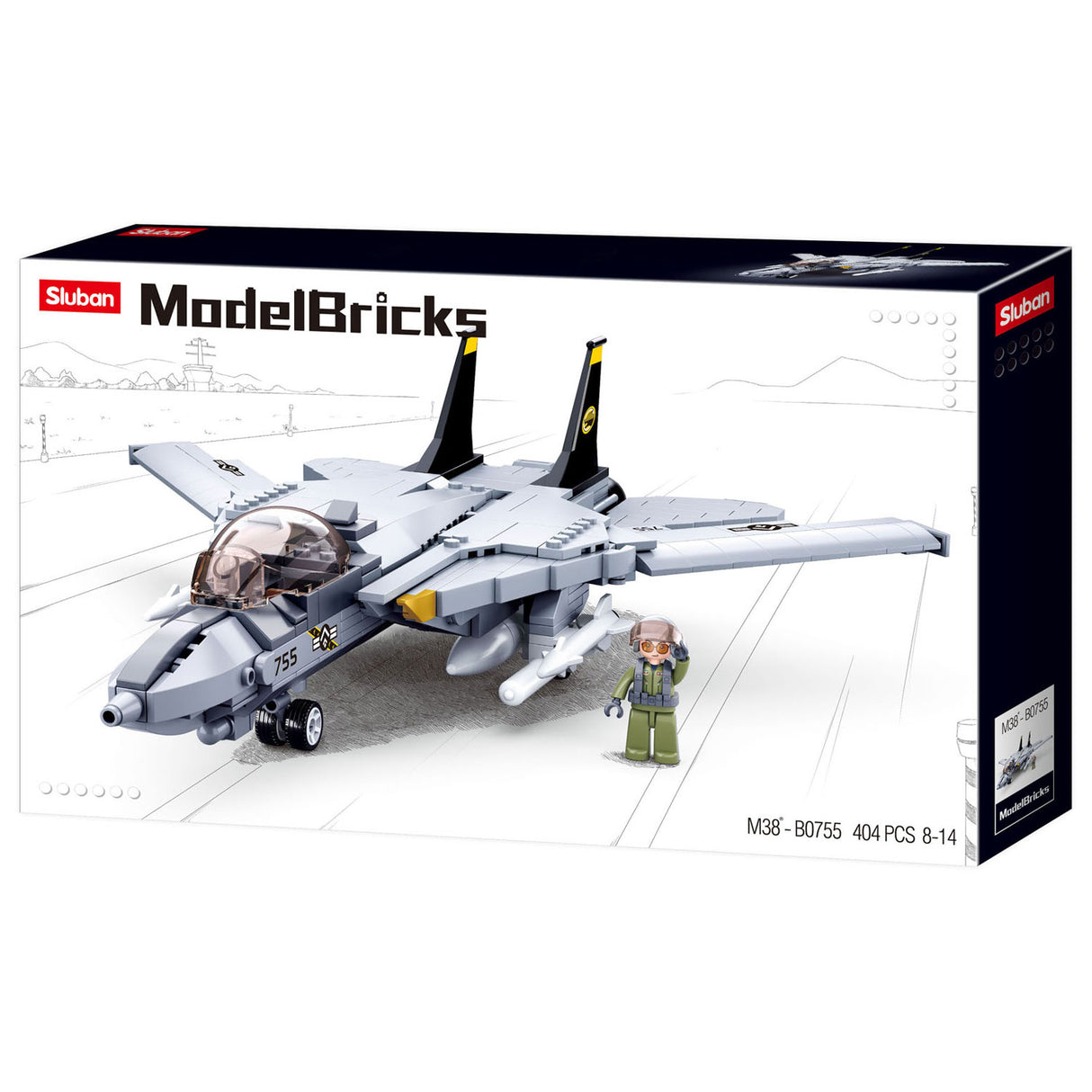 Sluban moderne jagerfly - 404 stk.
