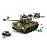 Sluban army WWII m26 pershing tankbygningslegetøj – byggelegetøjsmodelbygning – byggekasse med 742 byggeklodser – m38-b0860 fra 8 år