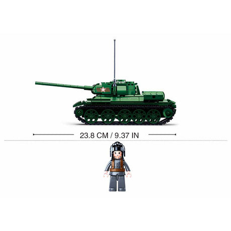 Sluban WWII T-34-85 tankbyggelegetøj til børn fra 8 år - byggelegetøjsmodelbygning - byggekasse med 497 byggeklodser - m38-b0982