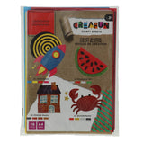 Knutselset a4 vellen vilt foam glitter transparant | 6 stuks