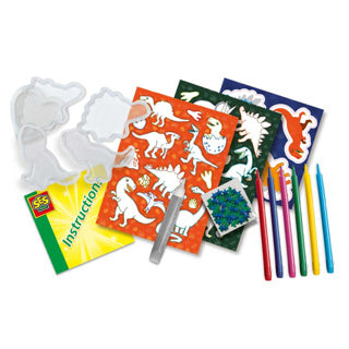 Ses creative ses - sticker maker - dinos - shaker stickers og almindelige dino stickers - farve dig selv - inklusive tuscher, pailletter og glimmerlim - håndværk til drenge - dinosaur legetøj