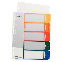Numeriske faner leitz pc printbar 1291 farvesortiment pp (polypropylen)
