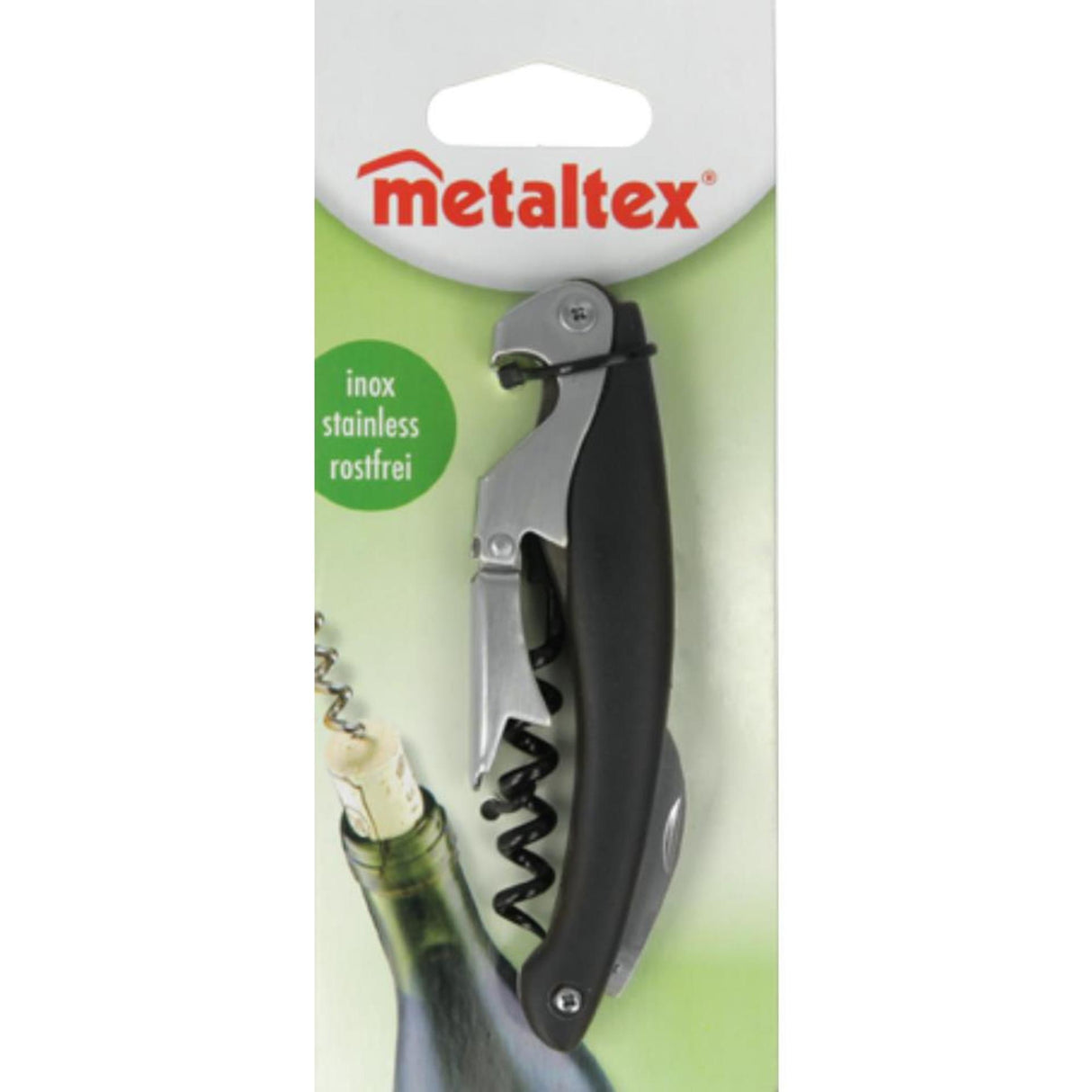 Metaltex proptrækker med 3 funktioner
