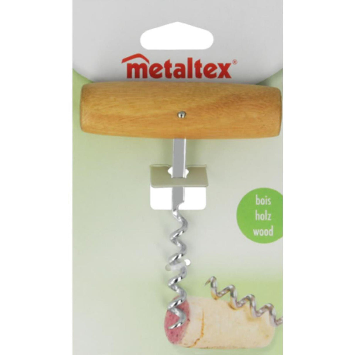 Metaltex proptrækker træ rustfrit stål 10,5cm
