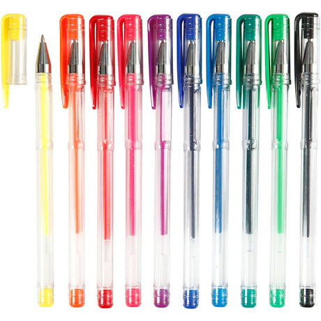 Creativ company gel pen, stregbredde 0,8 mm, forskellige farver, 10 div 1 æske