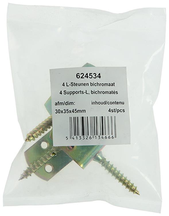 1015083 - 4 l-støtter, bikromat 30x35x45mm | 10 stk