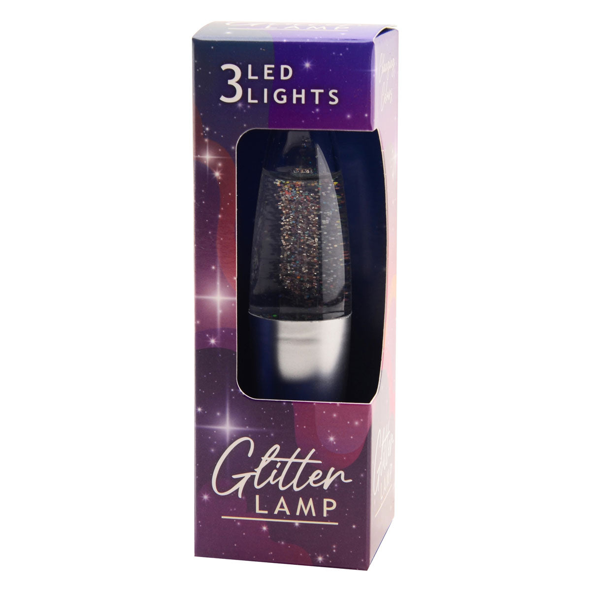 Johntoy lavalampe glitter med lys