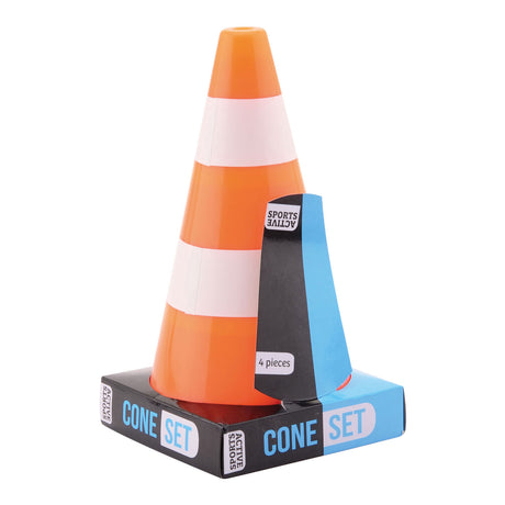 Johntoy sports aktive orange hvide pyloner, 4 stk.