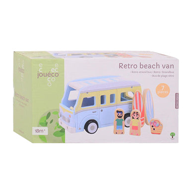 Jouéco joueco retro strandbus i træ med tilbehør