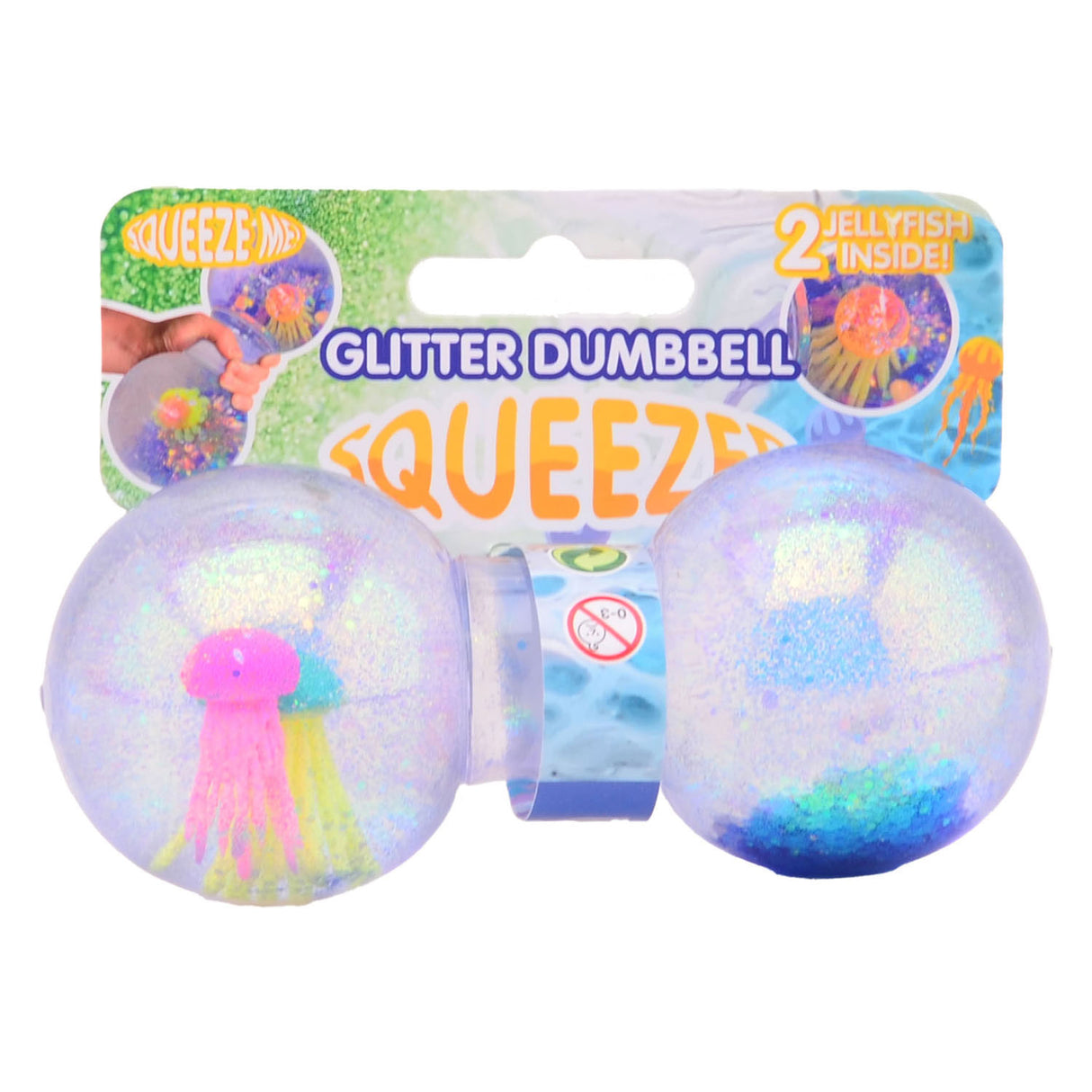 Johntoy glitter squeeze håndvægt med vandmænd