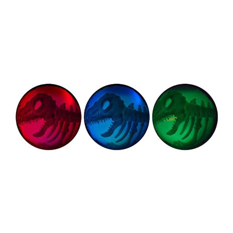 Johntoy lysende dino hoppebold, 8 cm