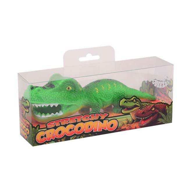 Johntoy stretch krokodille 20cm dino i gennemsigtig æske