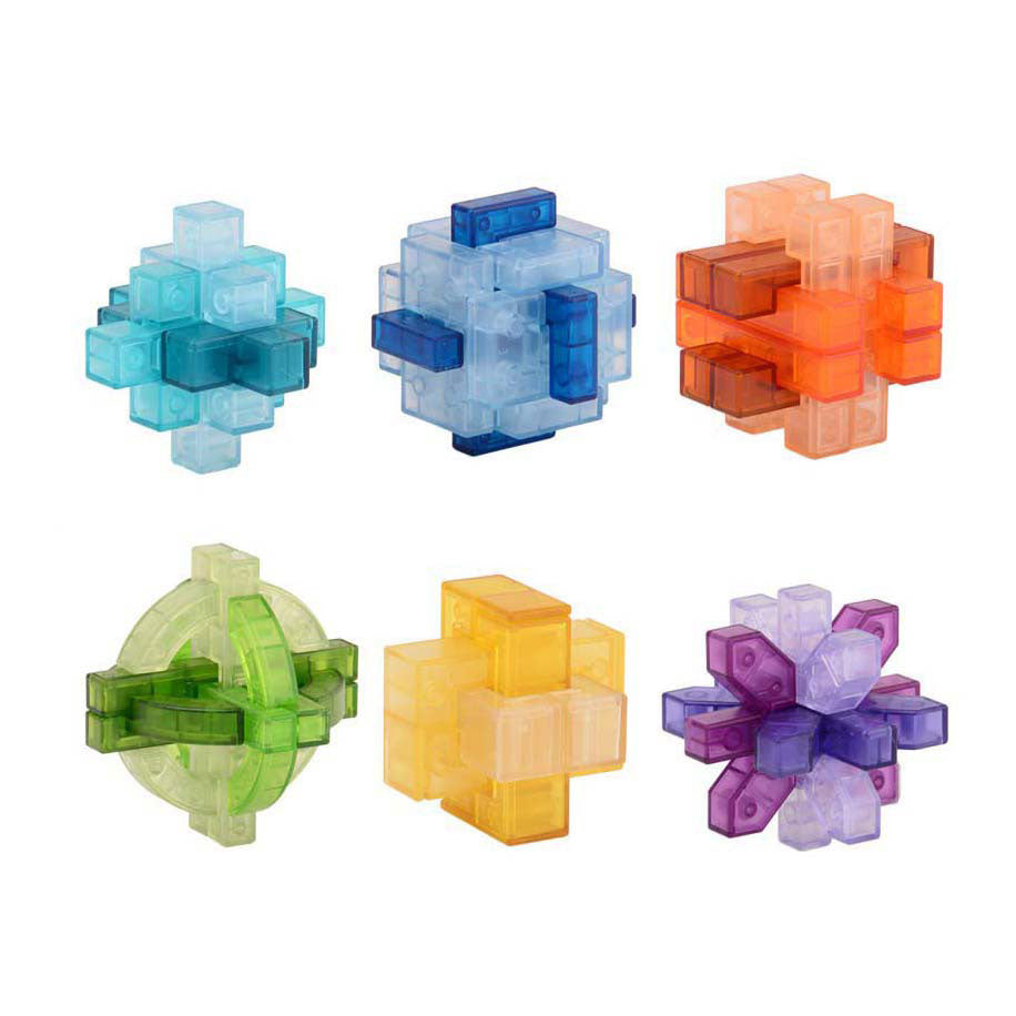 Johntoy 3D hjernepuslespil gennemsigtig farve