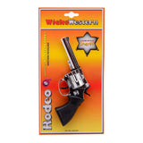 Johntoy wicke pistol rodeo 198mm, 100 skud, krom, pakket i æske