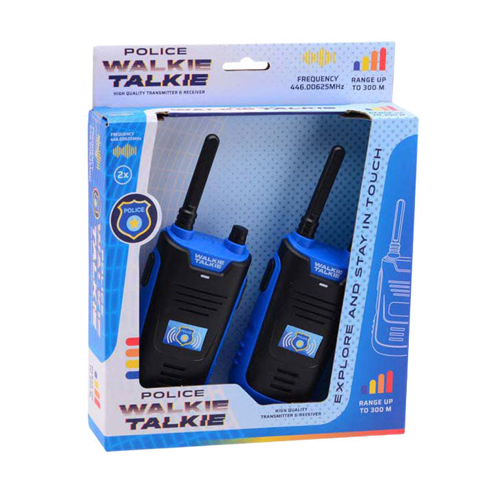 Johntoy walkie talkie politi - 300 meter rækkevidde
