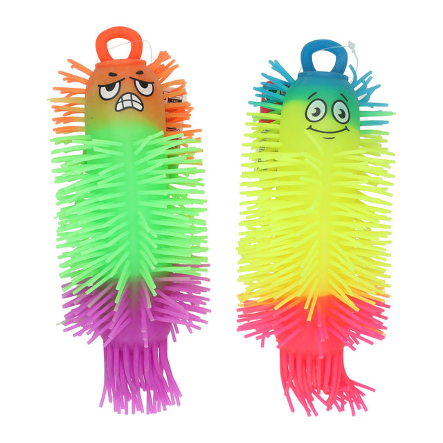 Johntoy flerfarvet fluffy orm - 21cm