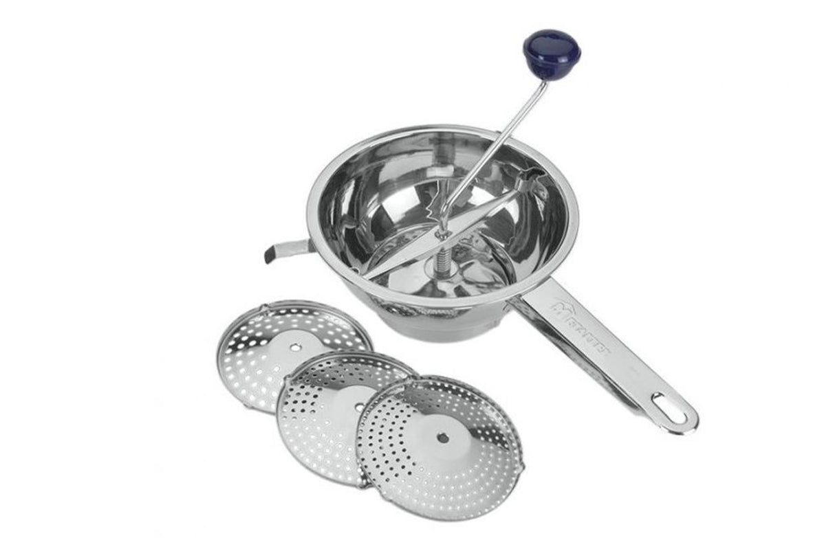 Metaltex Milly grøntsagsmølle røresigte rustfrit stål med 3 indsatser 20cm