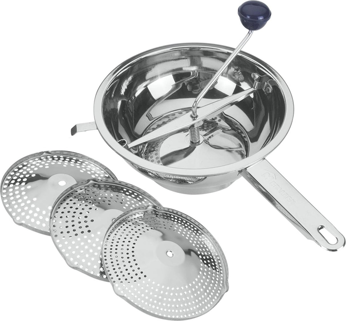 Metaltex Milly grøntsagsmølle røresigte rustfrit stål med 3 indsatser 24cm