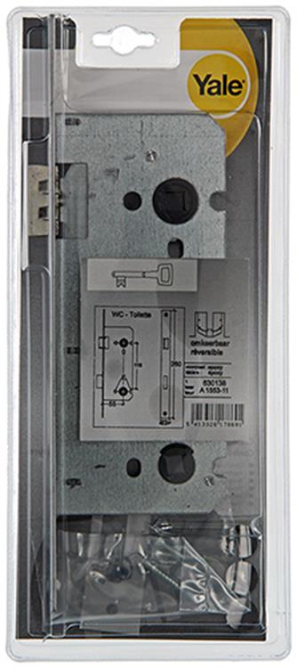Yale 1019043 - 1 dobbelt indsat toiletlås vendbar BA1553 55mm | 3 stk