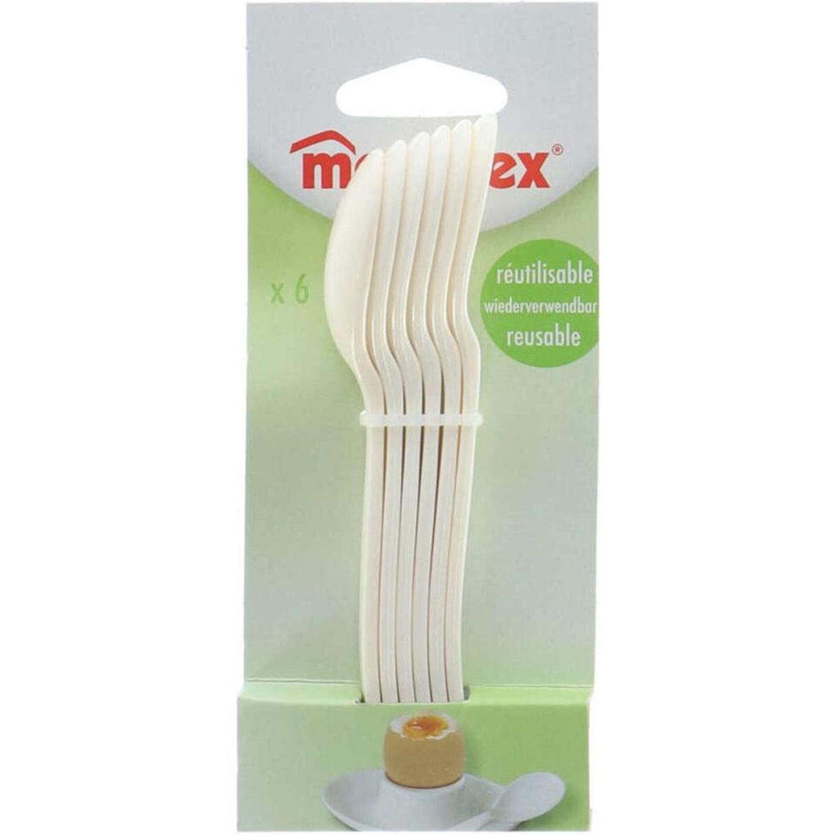 Metaltex æggeskeer plast 12,5 cm sæt med 6 stk