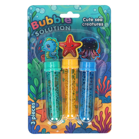 Johntoy zeedieren 3 bellenblaas 35 ml. op kaart.