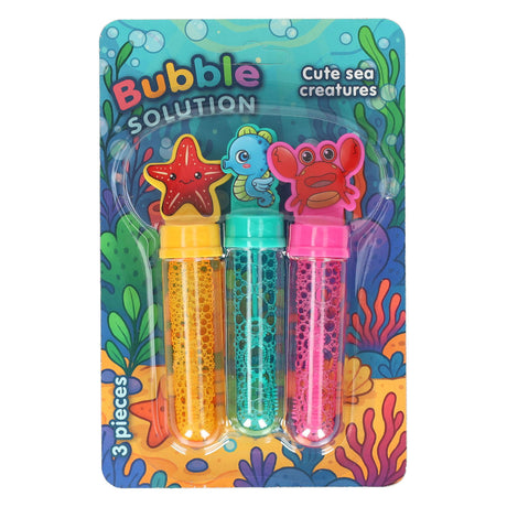 Johntoy zeedieren 3 bellenblaas 35 ml. op kaart.