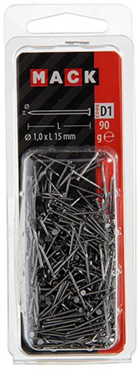 Mack 1017113 - søm fladt hoved 90 gr 1,0 x 15 mm | 5 stk