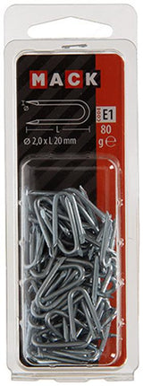 Mack 1017208 - hæftestål galvaniseret 80 gr 2,0 x 20 mm | 5 stk