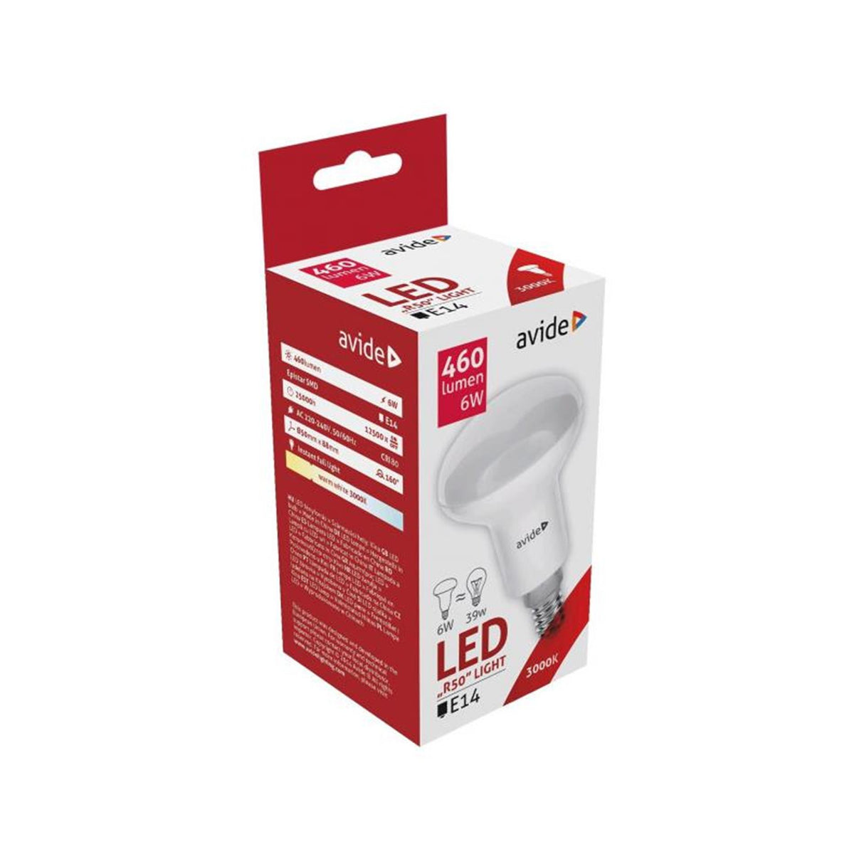 Avide LED-lampe R50 4,9W E14 WW 470 lumen