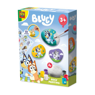 Ses creative bluey - malesten - glade sten - håndværk - til børn fra 3 år - 5 sten og 23 klistermærker