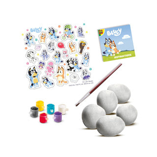 Ses creative bluey - malesten - glade sten - håndværk - til børn fra 3 år - 5 sten og 23 klistermærker