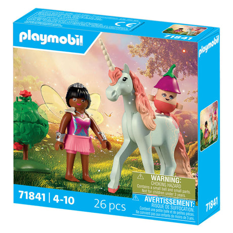 Playmobil | magiske enhjørninger | samleobjekt enhjørning rose med fe | fantasifuldt legesæt til enhjørningsfans | udskifteligt tilbehør med magiske detaljer | perfekt gave til børn fra 4 år | 71841