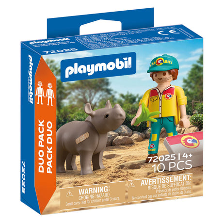Playmobil duopack ranger med næsehorn - 72025
