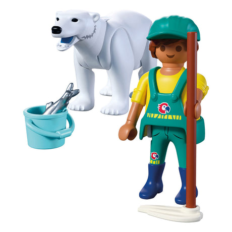 Playmobil zoo legesæt isbjørn zookeeper - fantasifuldt legetøj.