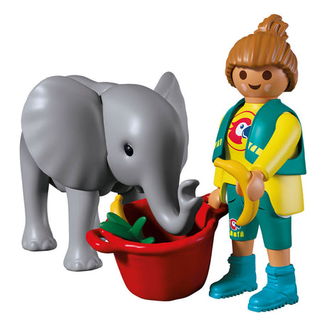 Playmobil animals friends dierentuin babyolifant en dierenverzorger - 72092