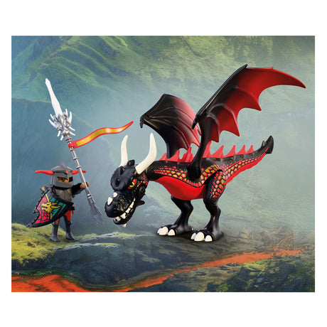 Playmobil riddere legesæt sort drage med ridder - fantasy eventyr.