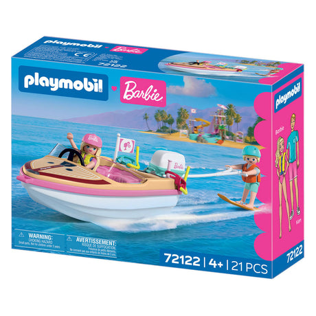 Playmobil barbie avonturenboot speelgoedset met ken en accessoires.