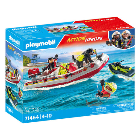 Playmobil actionhelte brandbåd med vandscooter - 71464