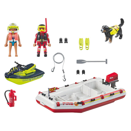 Playmobil actionhelte brandbåd med vandscooter - 71464