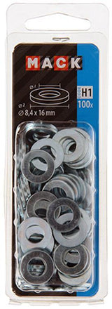 Mack 1018118 - skive stål galvaniseret 100 stk 8,4 x 16 mm | 5 stk