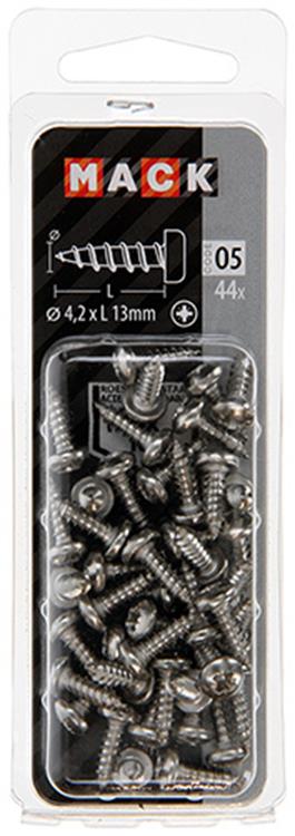 Mack 1020017 - selvskærende skrue cylinderhoved a2 44 stk 4,2 x 13 mm | 5 stk