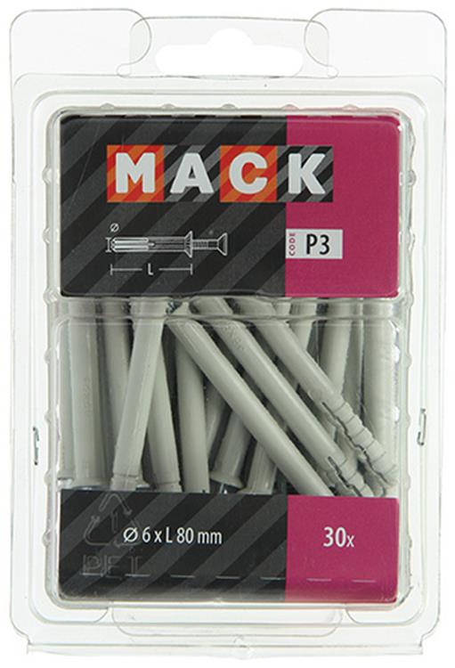 Mack 1018166 - nylon sømprop polyamid 30 stk 6 x 80 mm | 3 stk