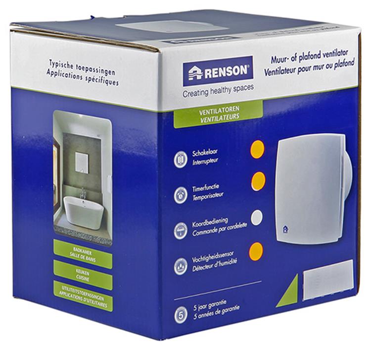 Renson 1006465 - mek. fyr. fugtføler 7412h grå ø 125 | 1 stk