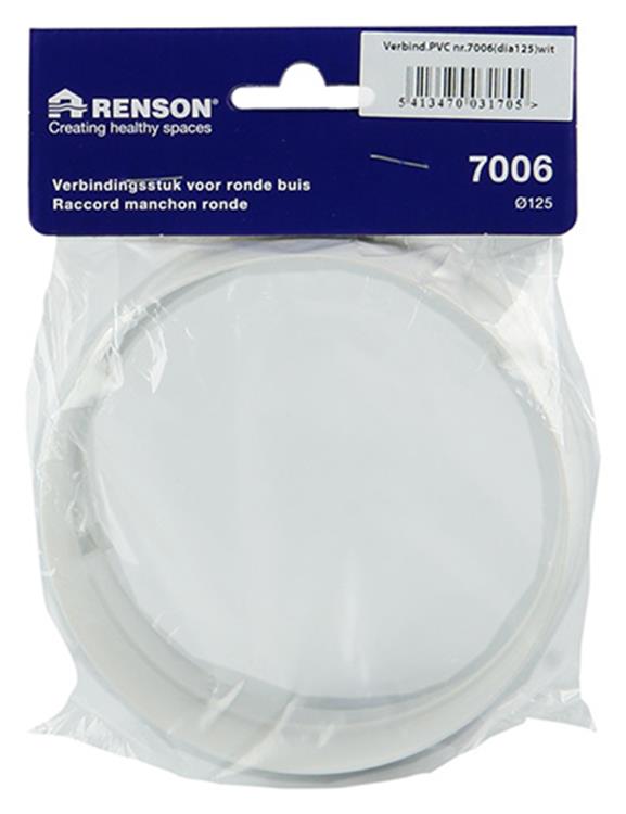Renson 1006396 - PVC forbindelsesstykke 7006 hvid ø 125 | 4 stk