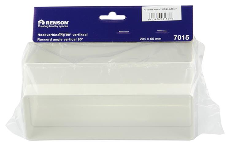Renson 1006404 - PVC hjørneforbindelse vert.90° 7015 hvid 204x60mm | 3 stk