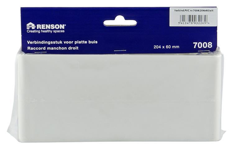 Renson 1006400 - PVC forbindelsesstykke 7008 hvid 204x60mm | 4 stk